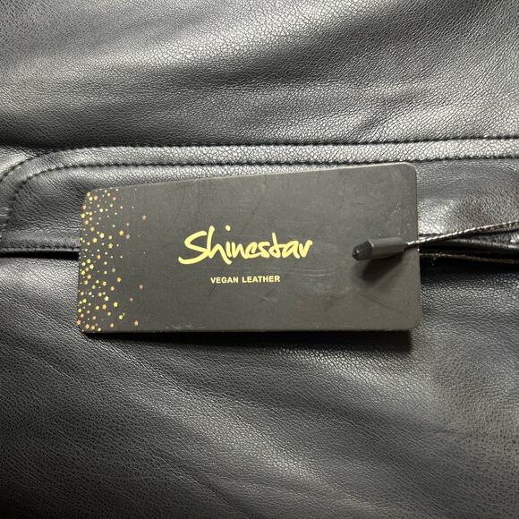 Shinestar Pants Womens M Black Super High Waist Faux Leather Pants Nightout NEW - Picture 8 of 11